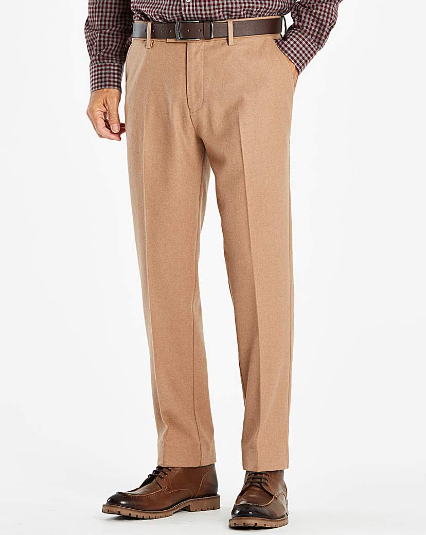 Image of W&B Camel Wool Mix Trousers 31in