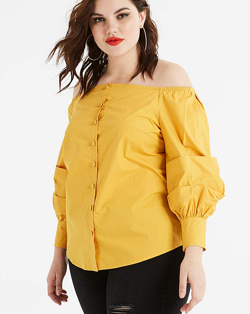 Image of Fashion Union Bardot Ruffle Top