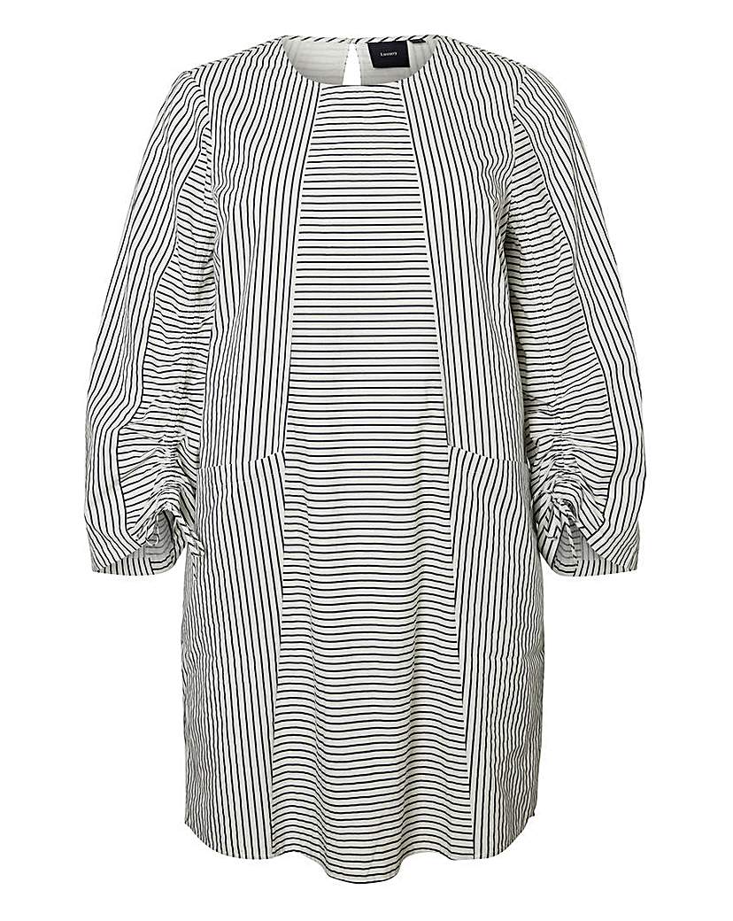 I.Scenery Stripe Cotton Dress