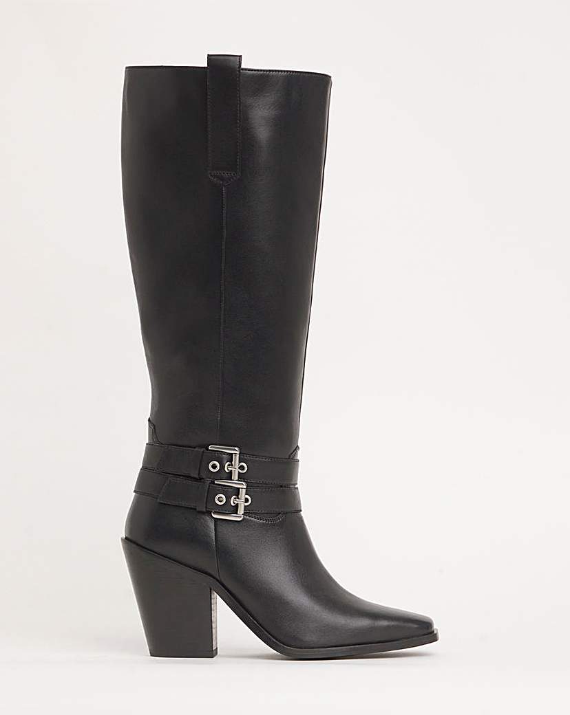 Western Knee High Heeled Boots Wide C