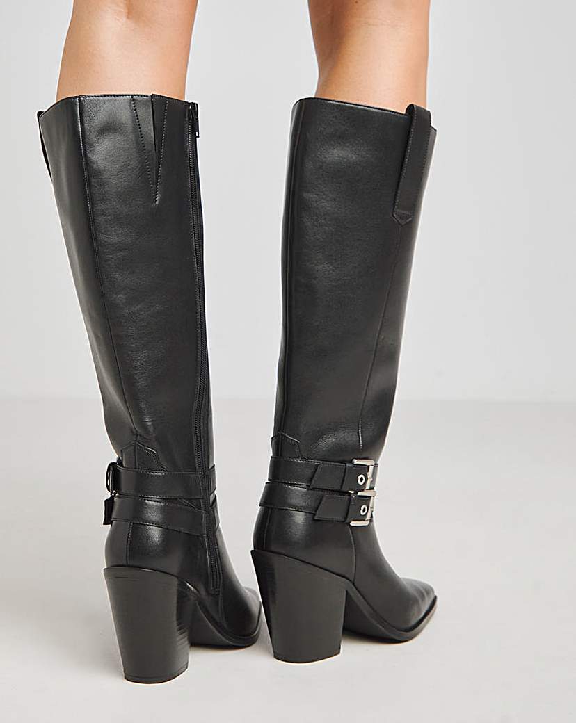 Western Knee High Heeled Boots Wide C