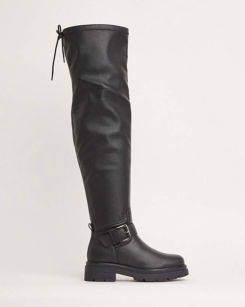 Over Knee Buckle Stretch Boot Wide SC