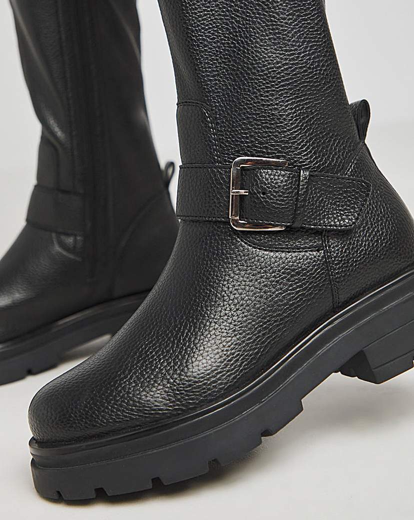 Over Knee Buckle Stretch Boot Wide SC