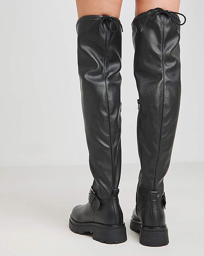 Over Knee Buckle Stretch Boot Wide SC