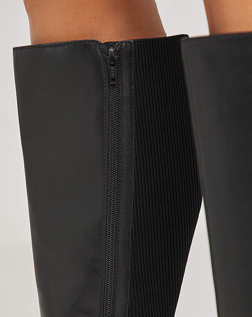 Stretch Panel Flat Knee Boot Ex Wide SC