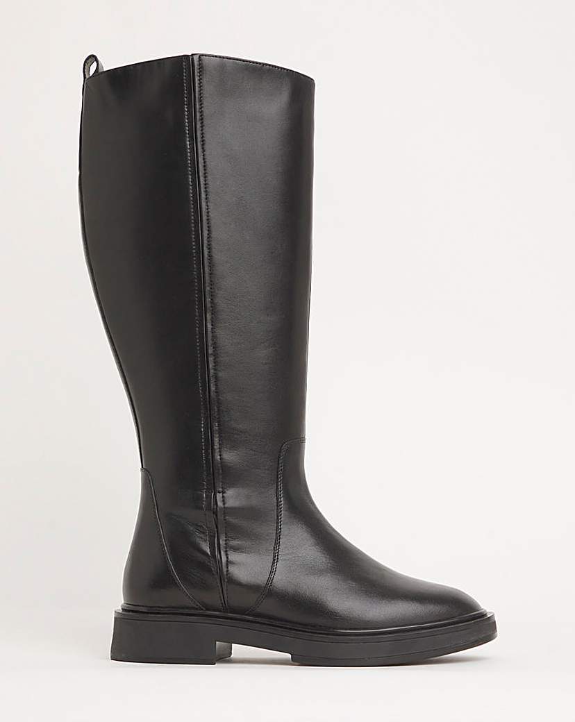 Knee High Flat Stretch Boots Ex Wide C
