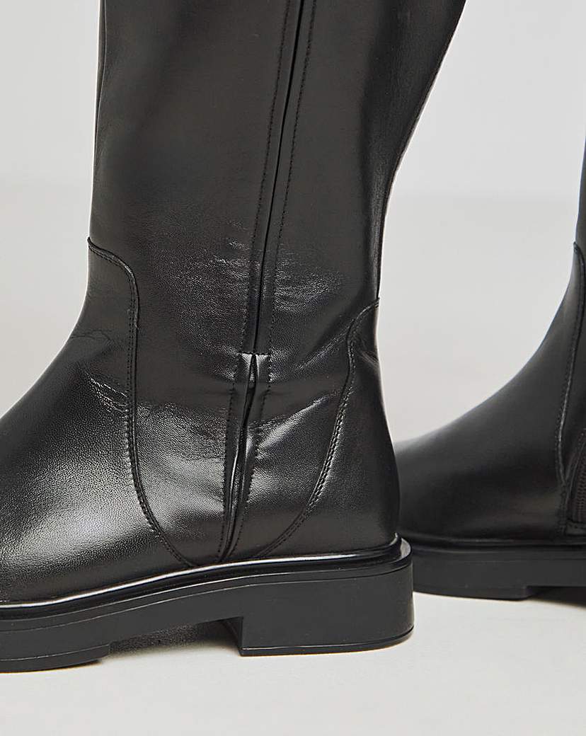 Knee High Flat Stretch Boots Ex Wide C