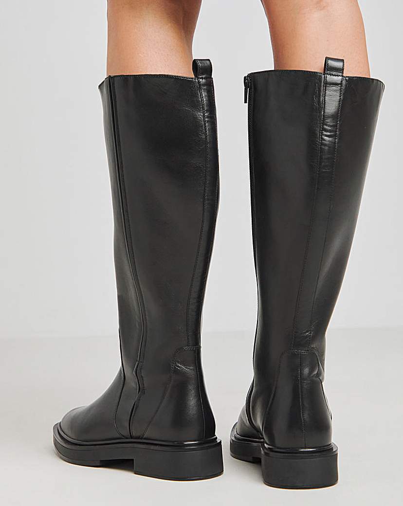 Knee High Flat Stretch Boots Ex Wide C