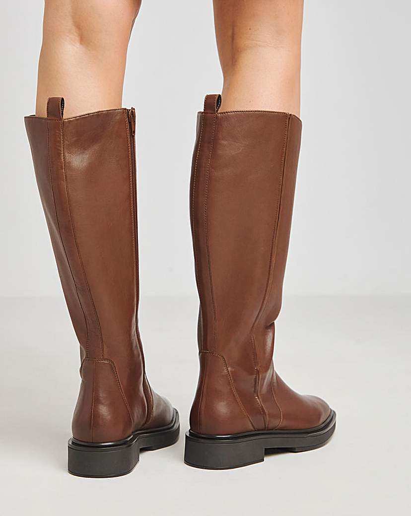 Knee High Flat Stretch Boots Ex Wide C