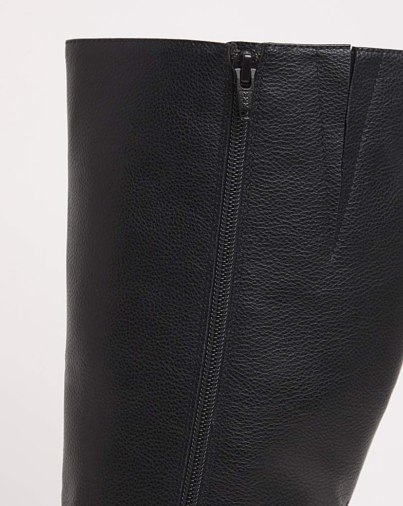 Buckle Detail Knee High Boots Wide SC