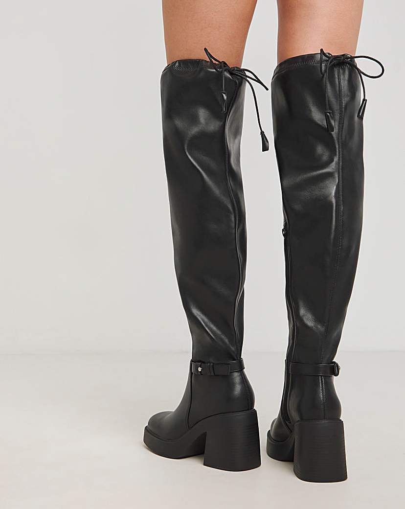 Over Knee Platform Heeled Boot Wide SC