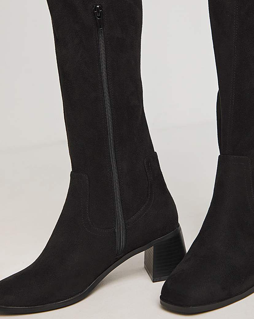 Heeled Over Knee Stretch Boots Ex Wide