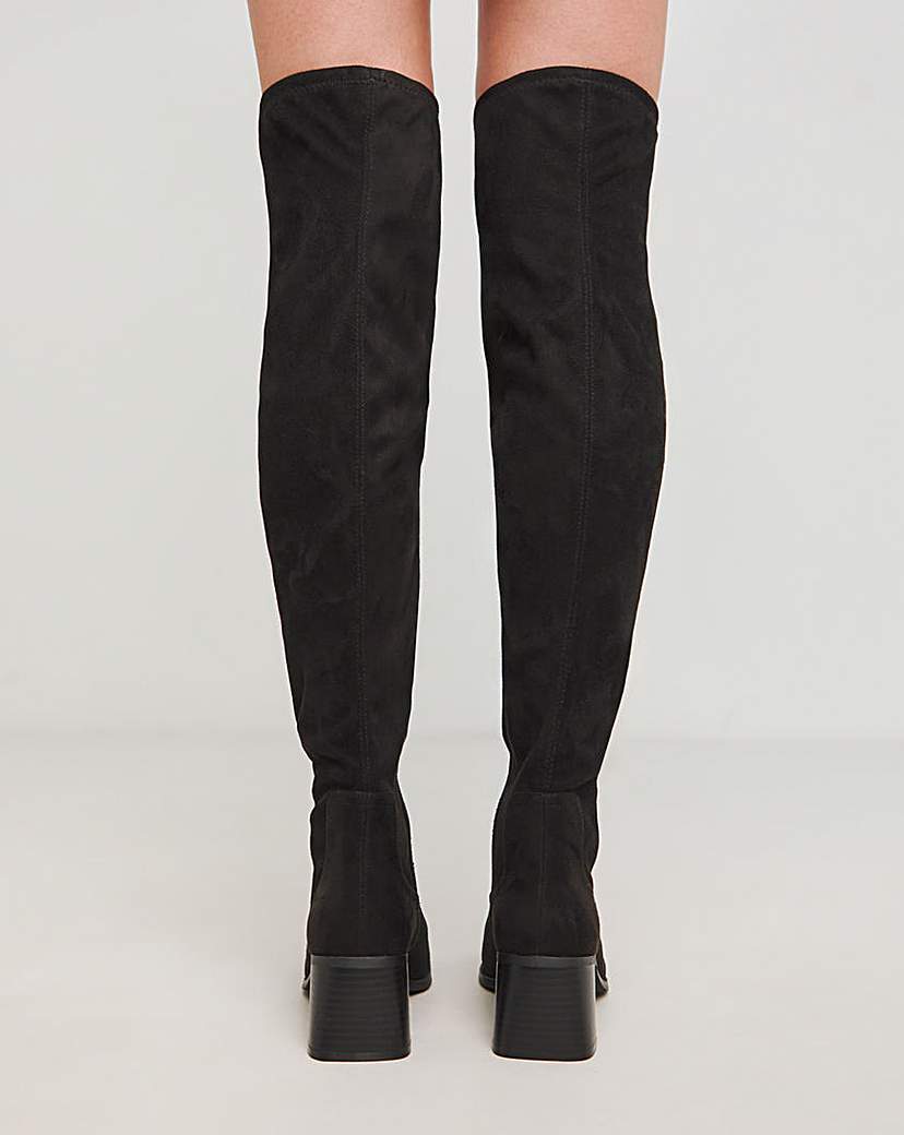 Heeled Over Knee Stretch Boots Ex Wide