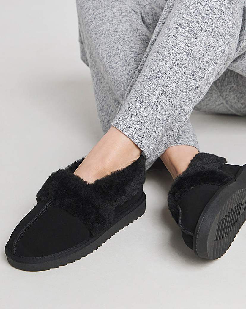 Warm Lined Full Back Slipper Wide