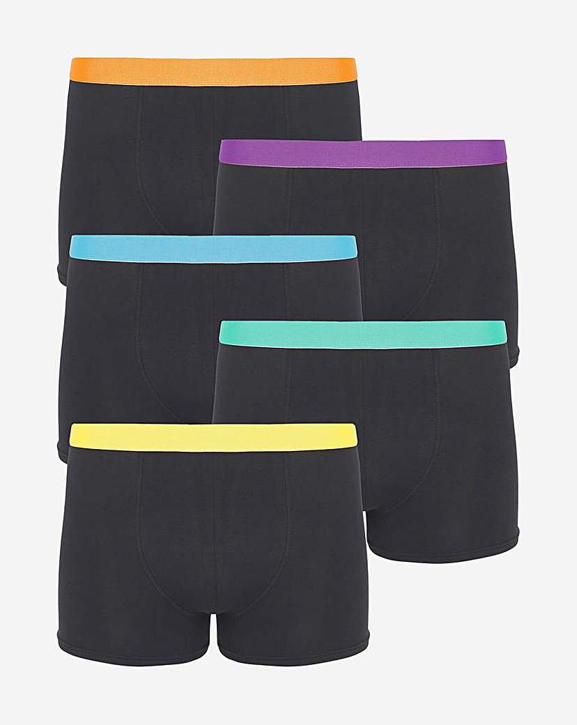 Pack Of 5 Contrast Waistband Hipsters