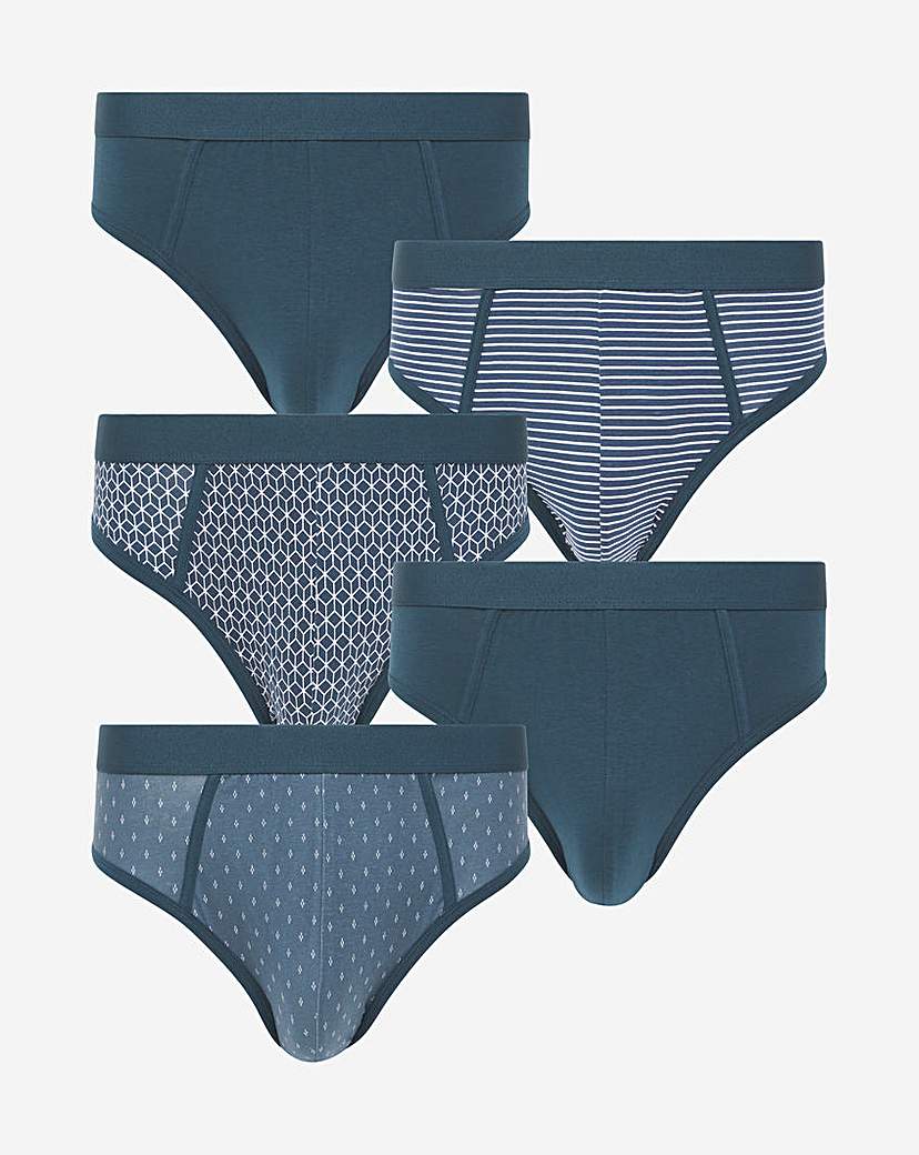 Pack Of 5 Navy Mix Briefs