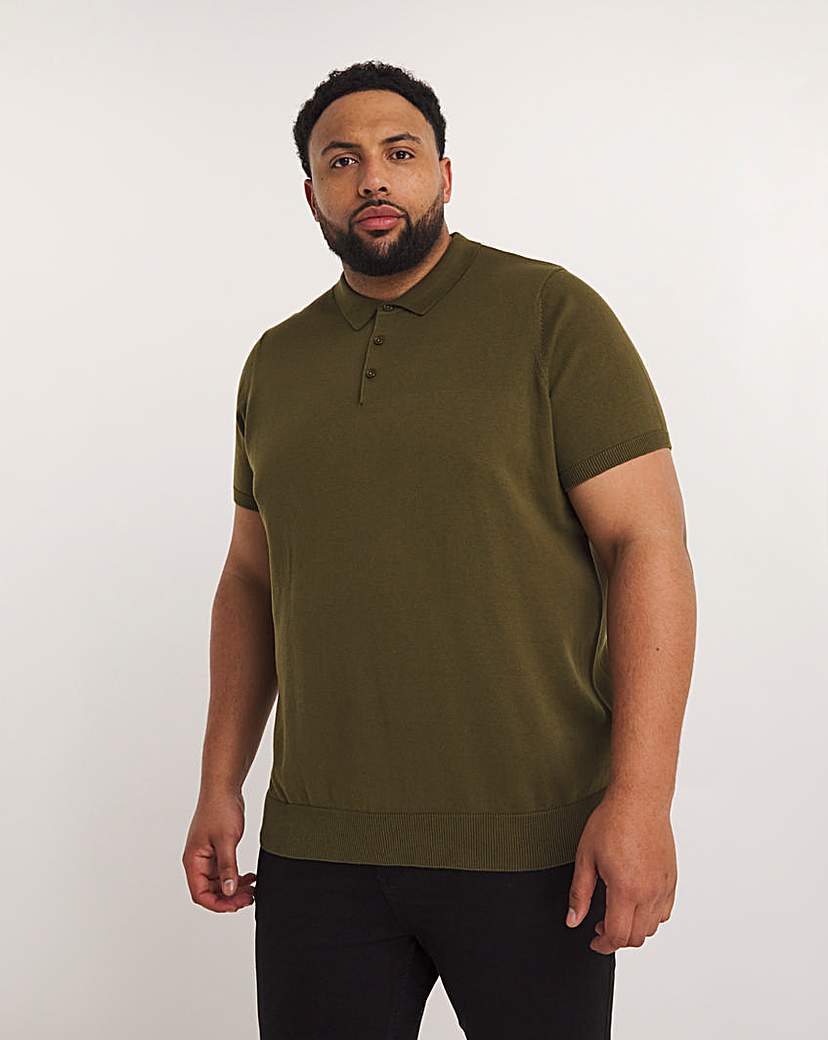 Khaki Short Sleeve Knitted Polo