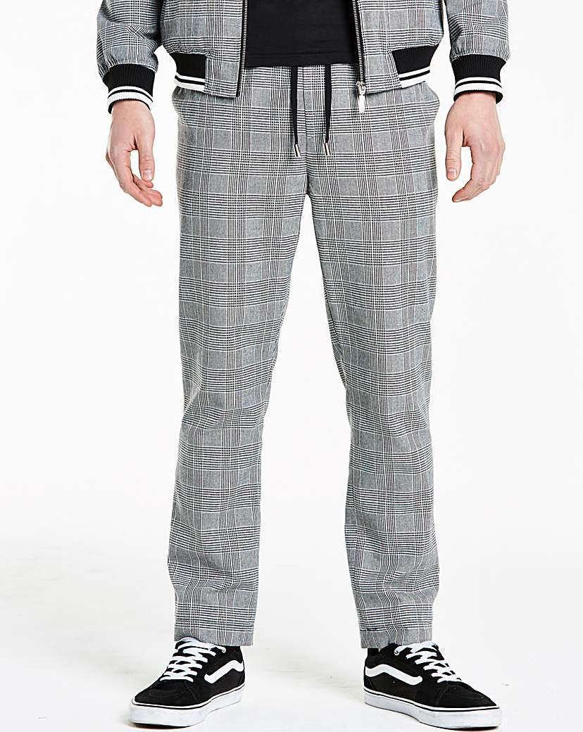 Image of Grey Check Tapered Trousers 31 in
