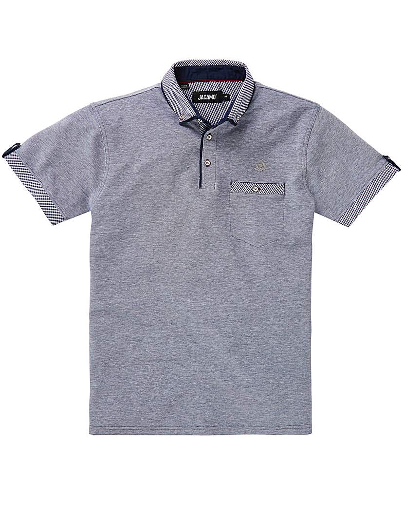 Image of Blue S/S Check Trim Polo L