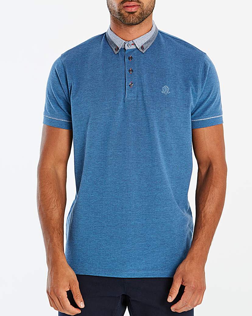 Image of Black Label Blue S/S Geo Print Polo L