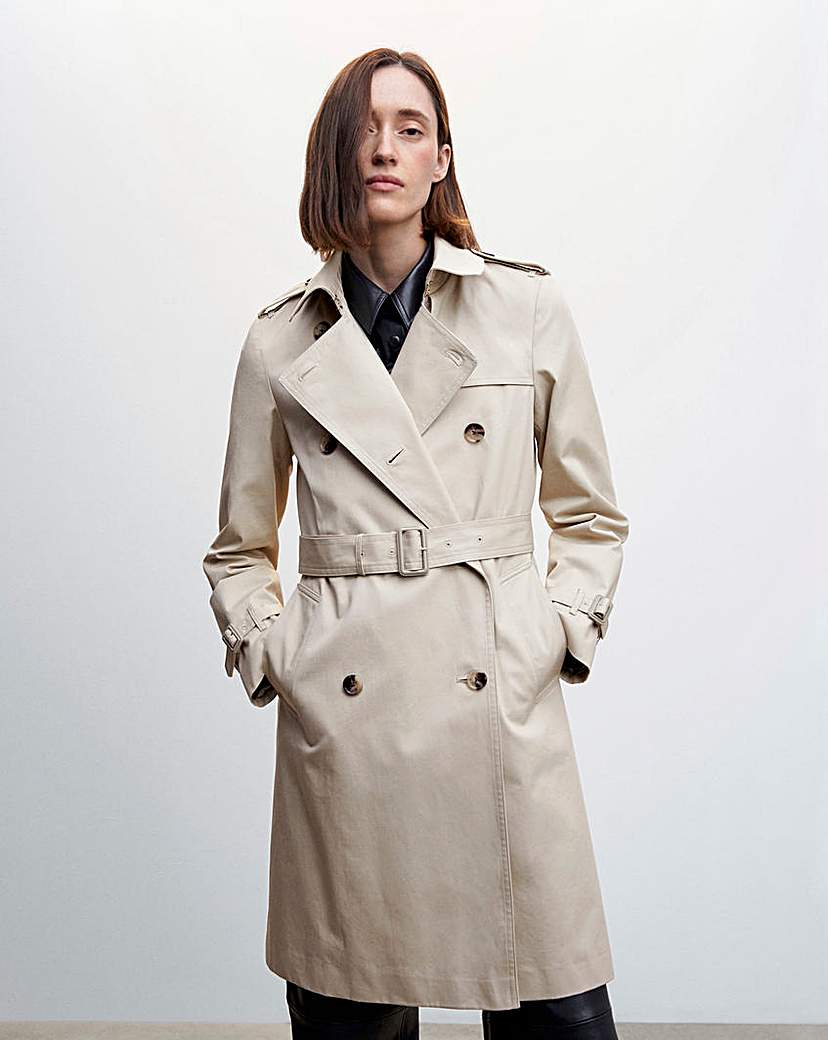 Mango Classic Belted Trench Coat