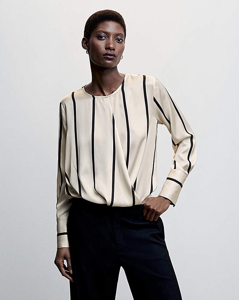 Mango Striped Satin Blouse