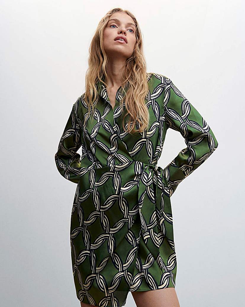 Mango Cadena Geometric Print Dress