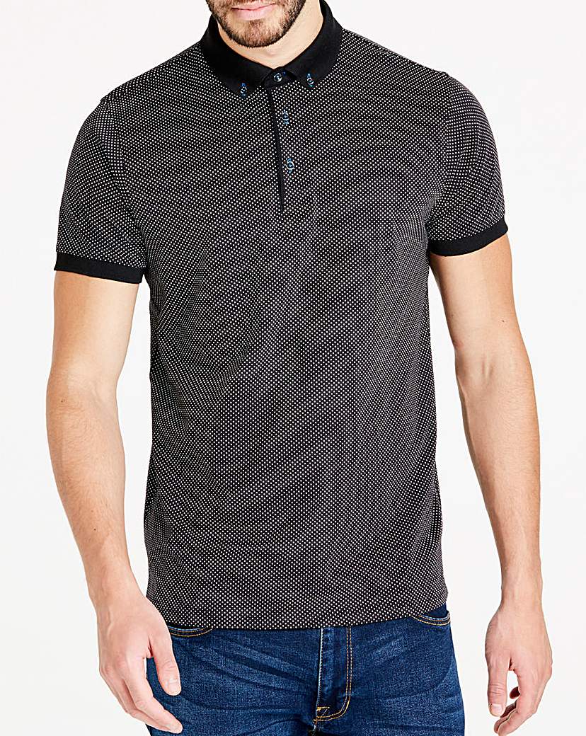 Image of Black S/S Polka Dot Polo R