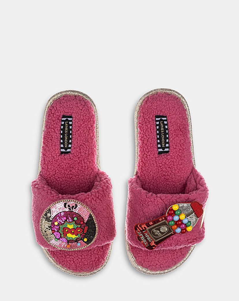 laines london teddy slider slippers