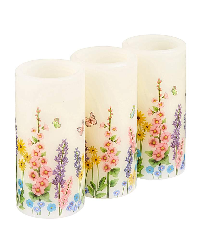 Floral Butterfly Real Wax LED Candles