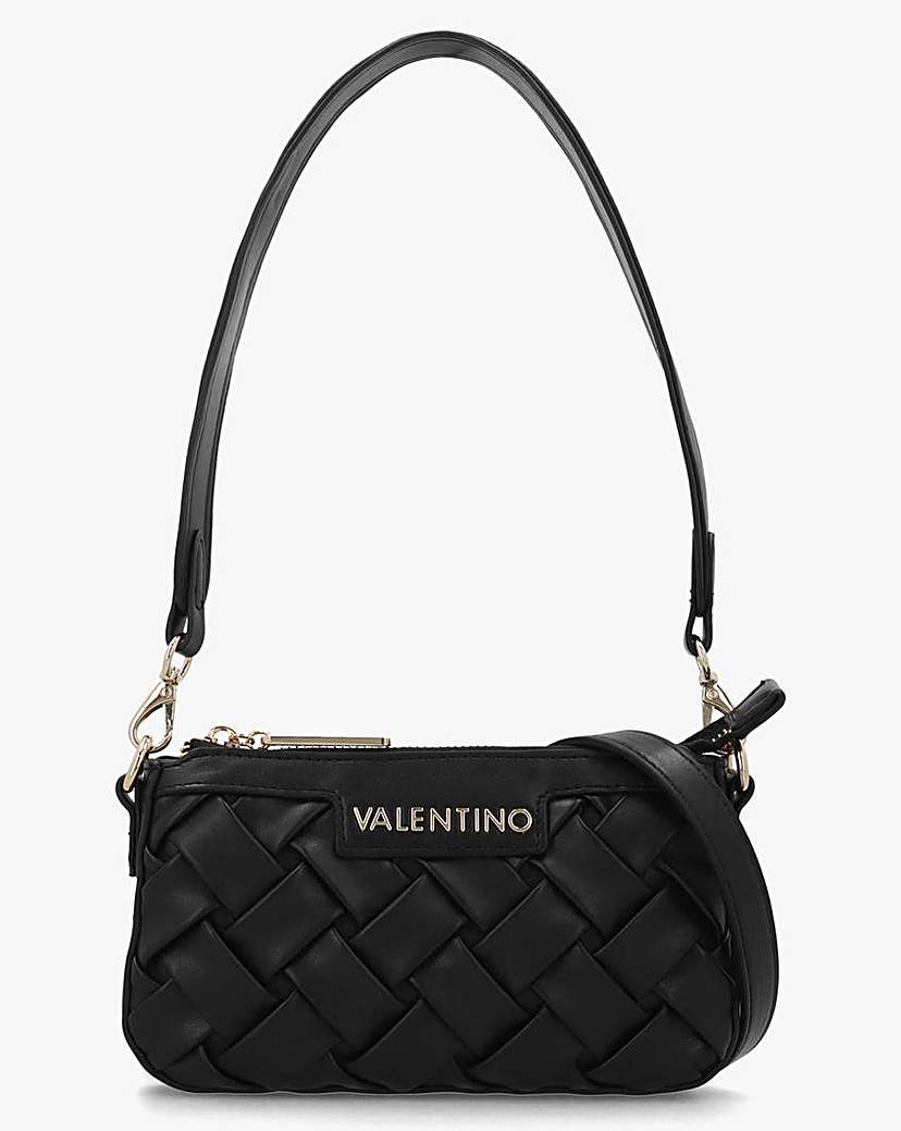 Valentino Bags Ennis Woven Shoulder Bag Black …