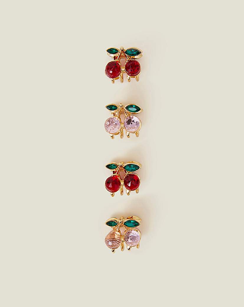 Accessorize 4Pack Cherry Gem Claw Clip Gold …