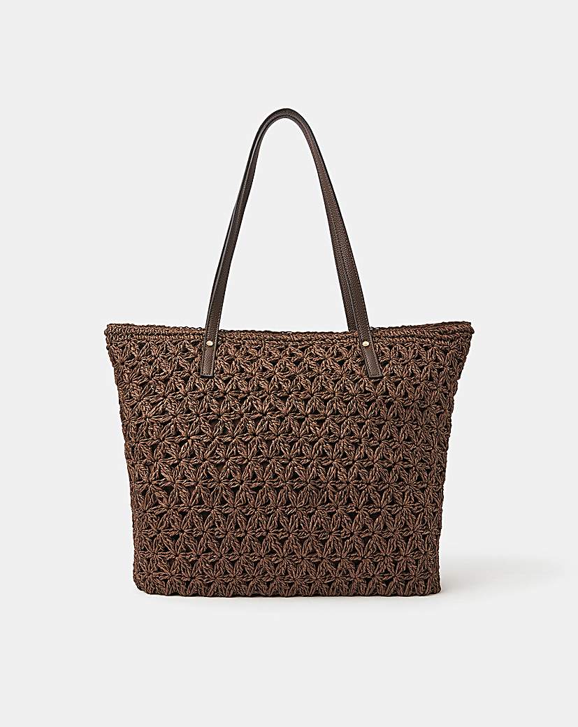 Accessorize Raffia Tote Bag Chocolate Accessorize Size …