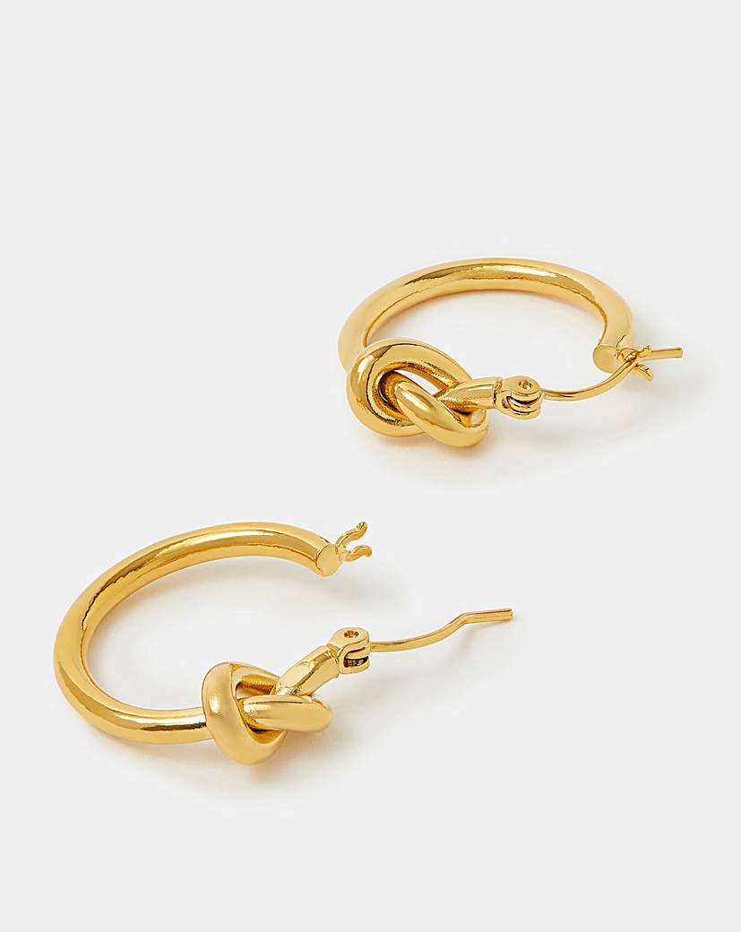 Accessorize Knot Hoop Earrings Gold Accessorize Size …