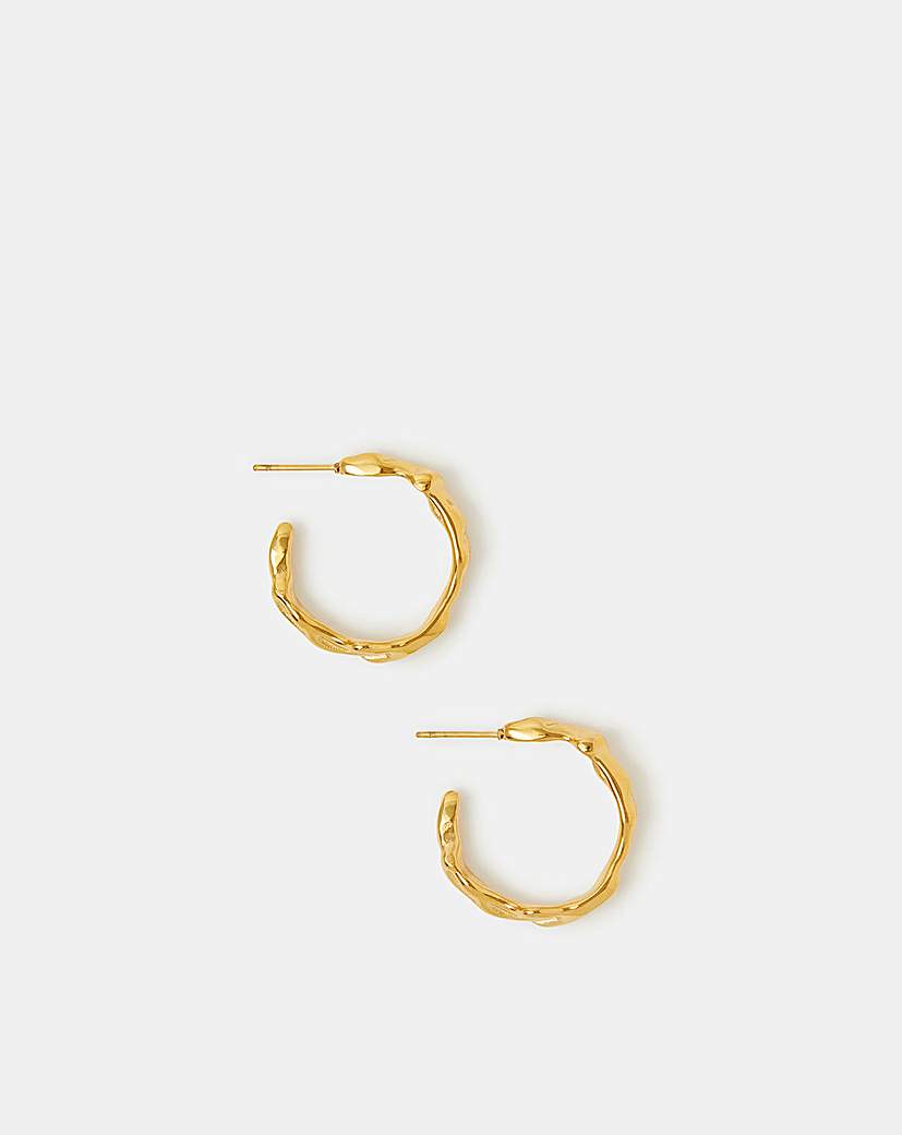 Accessorize Molten Hoop Earrings Gold Accessorize Size …