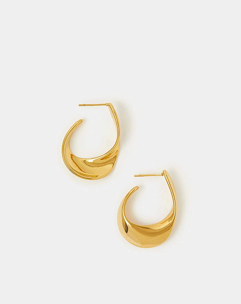Accessorize Oval Twist Hoop Earrings Gold Accessorize …