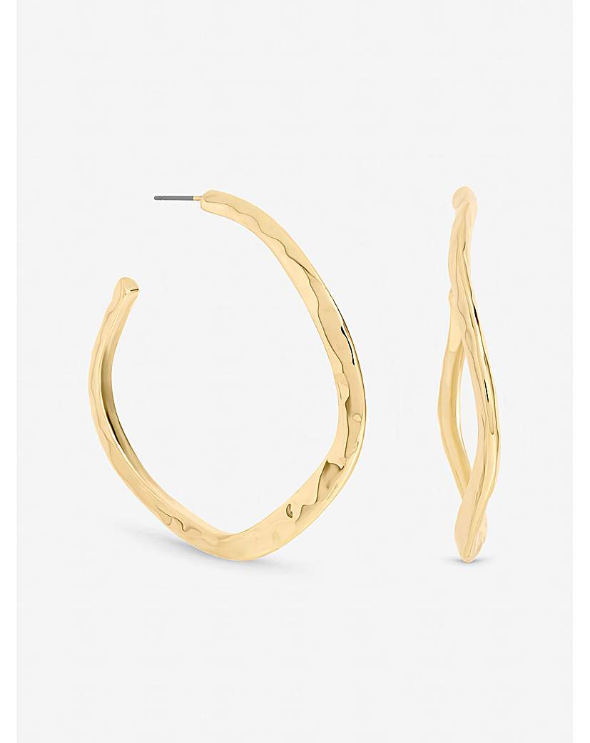 Mood Gold Plated Large Molten Hoops Gold …