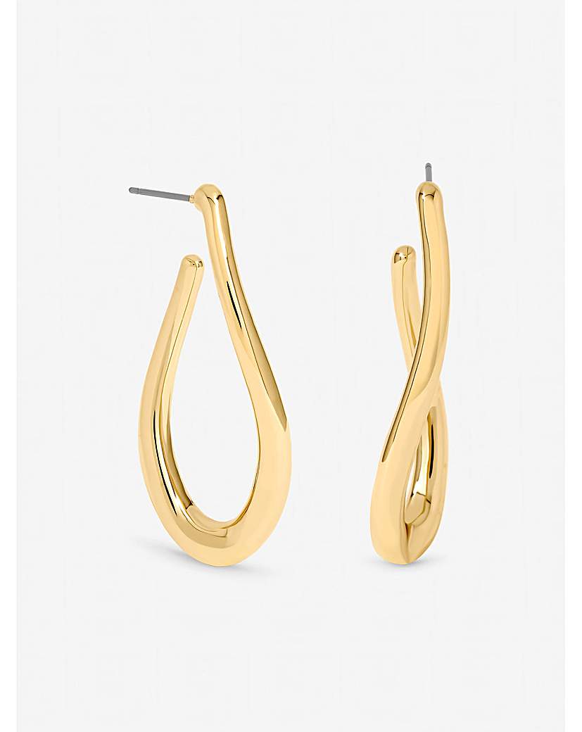 Mood Gold Plated Twist Hoop Earrings Gold …