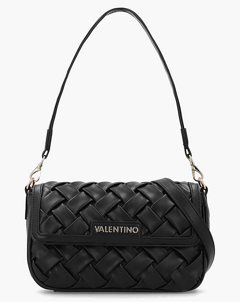 Valentino Bags Ennis Woven Shoulder Bag Black …