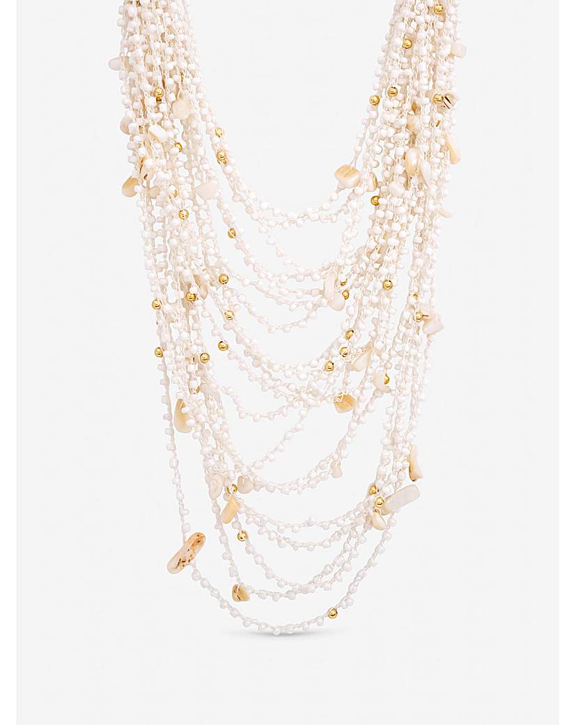 Gold Plated Multirow Beaded Necklace Gold Mood …