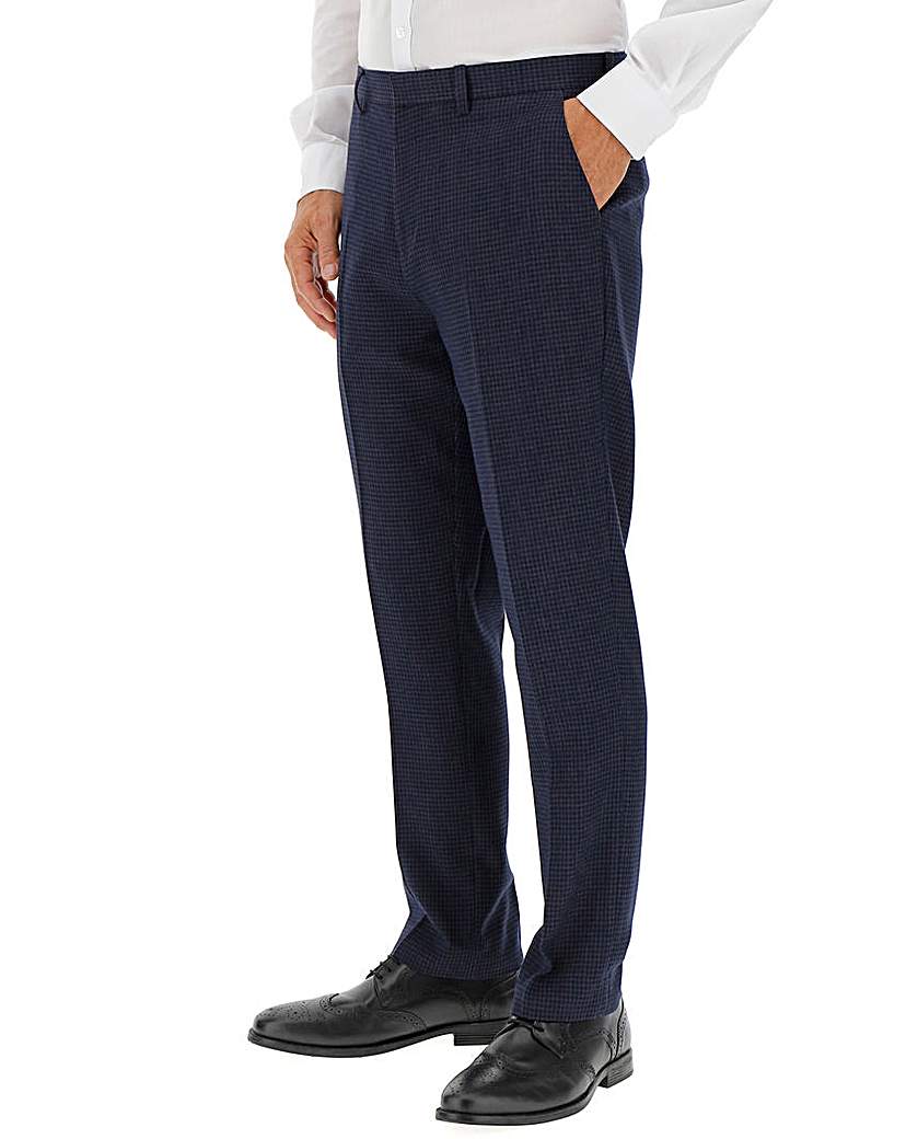 Image of Navy Zak Puppytooth Suit Trousers