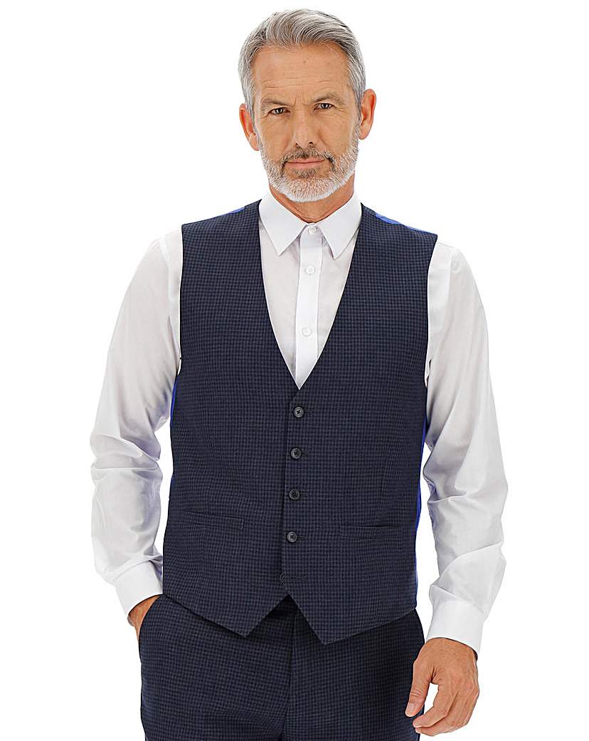 Image of Navy Puppytooth Zak Waistcoat