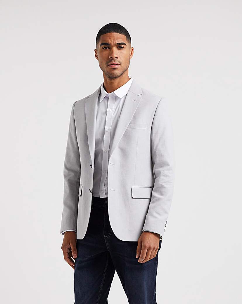 Stone Regular Fit Linen Blazer
