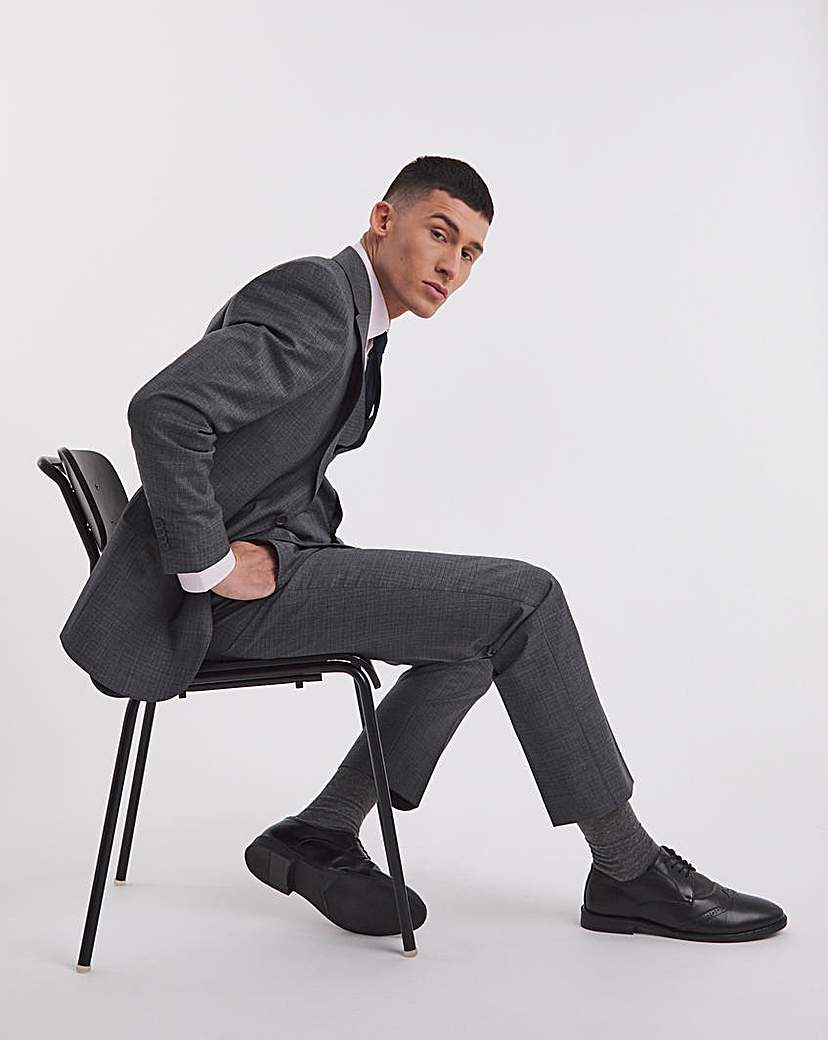 William Hunt Textured Grey Suit Trouser