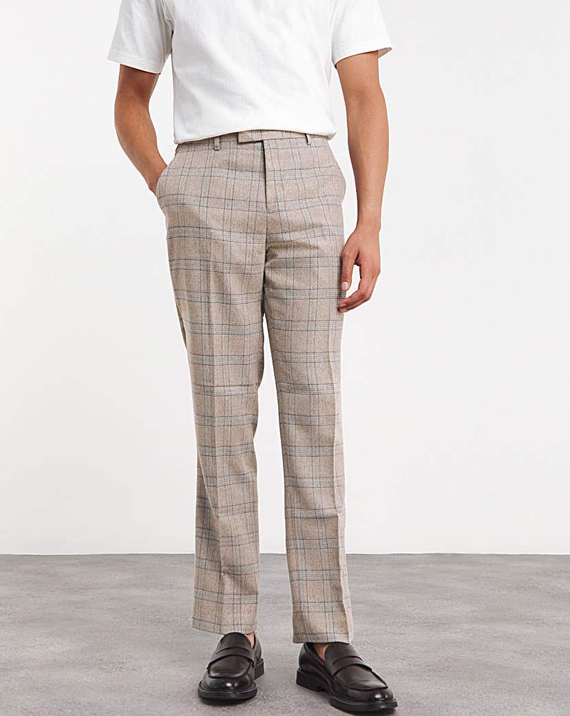 Stone Heritage Check Reg Suit Trouser