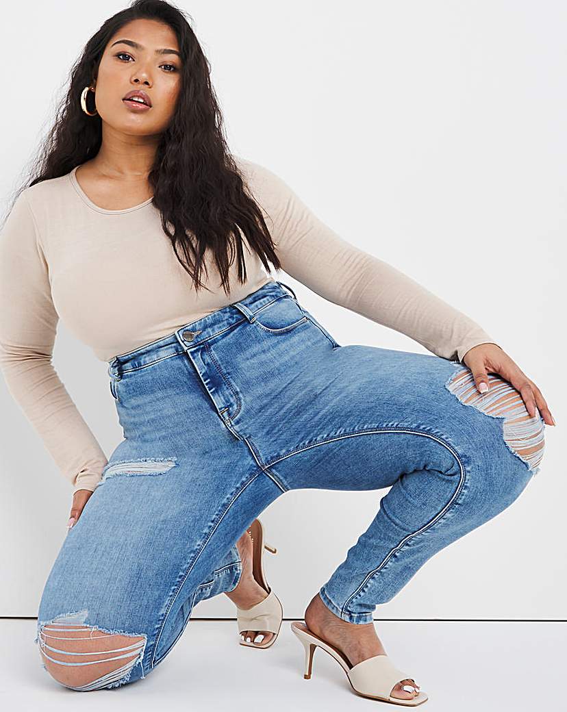 Simply be sale ripped jeans