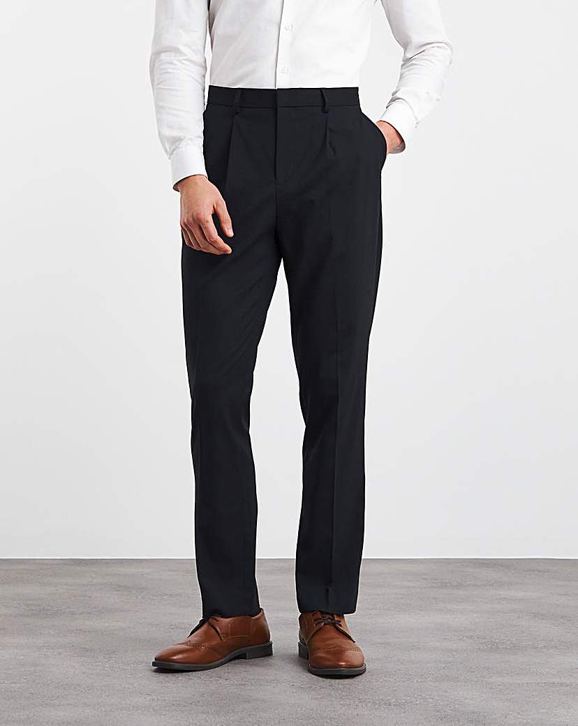 Image of Regular Fit Pleat Formal Trouser