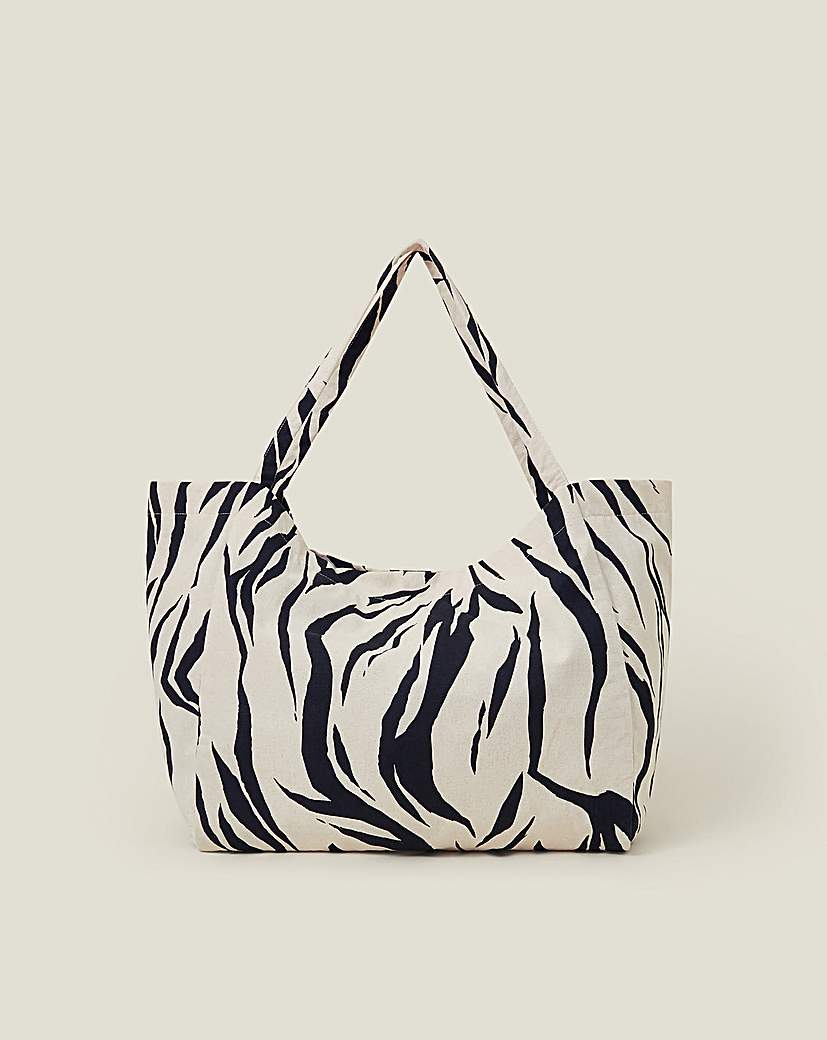 Accessorize Zebra Print Canvas Shopper