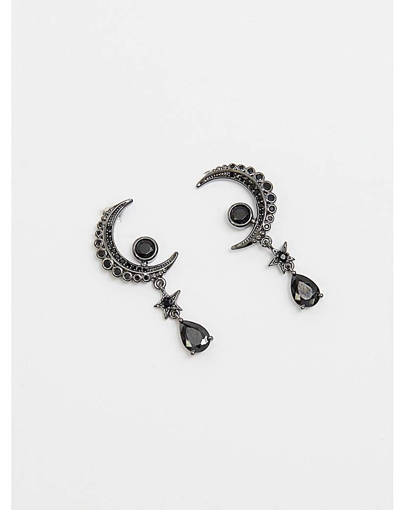 Jon Richard Jet Moon Earrings