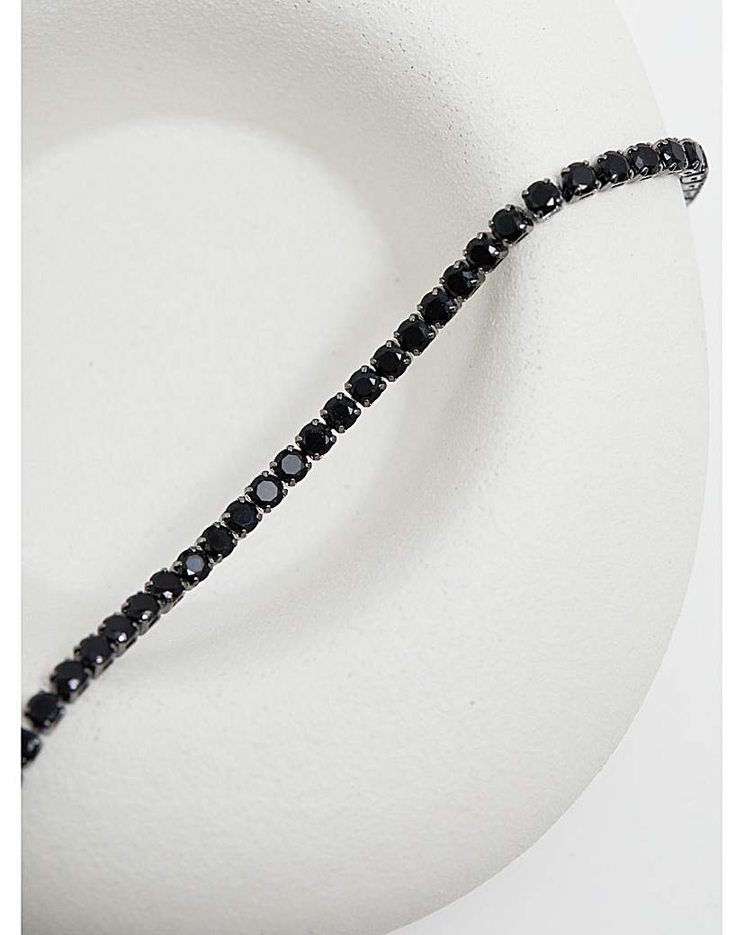 Jon Richard Hematite Jet Tennis Braclet